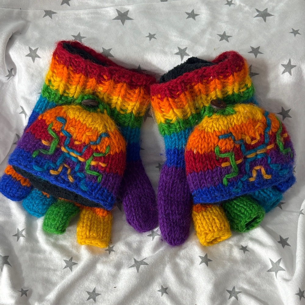 Women's Colorful Knit Gloves
